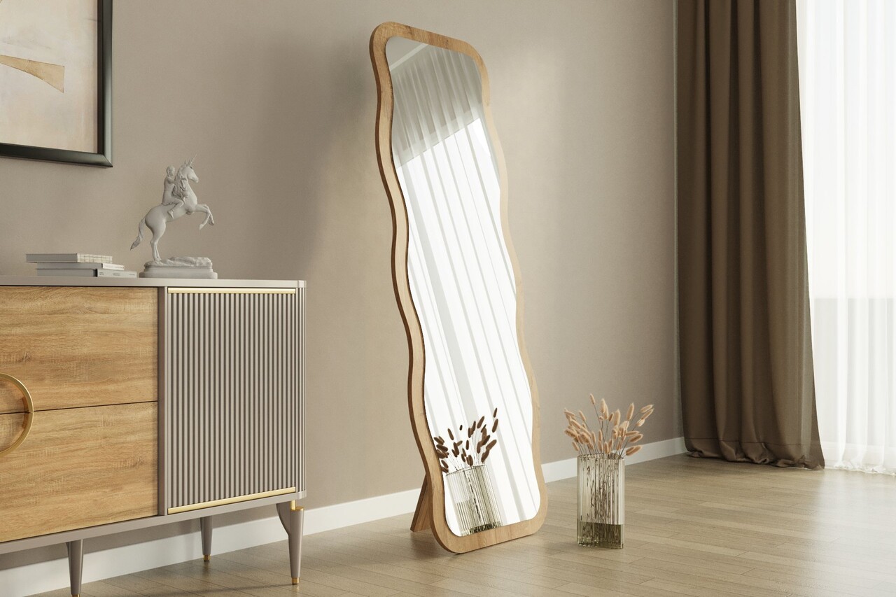 Oglinda decorativa, Hanah Home, Aror, 50x160x2.2 cm, Natural - imagine 5